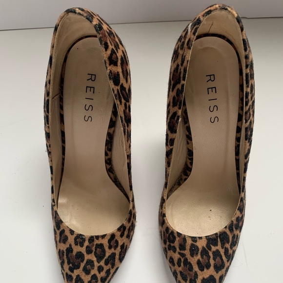REISS Gold Heel Leopard Pumps - Picture 4 of 7